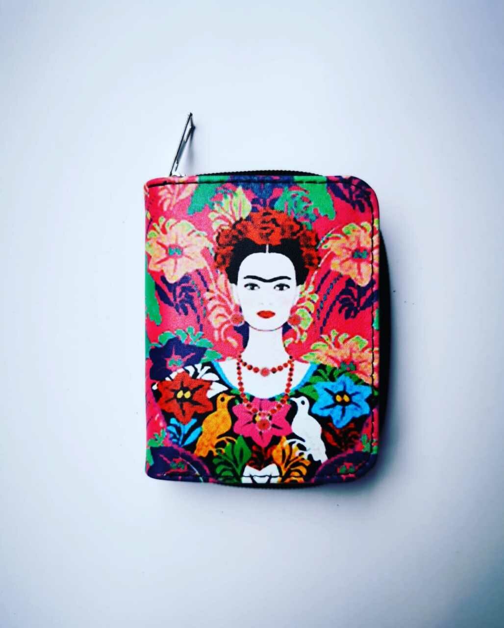 Renkli Frida Kahlo Baskılı Cüzdan