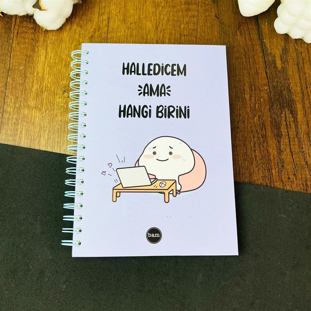 Hal edecem Tasarımlı Spiralli Defter