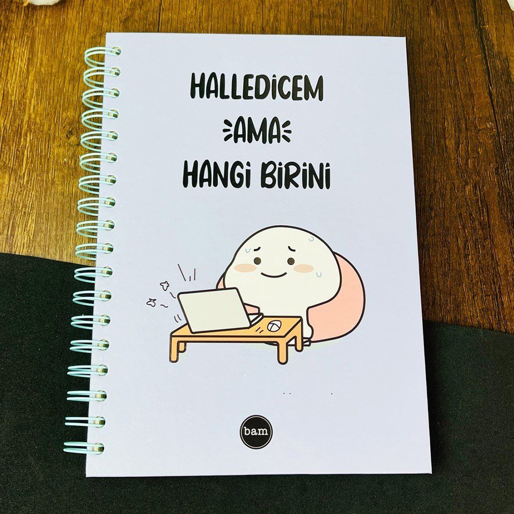 Hal edecem Tasarımlı Spiralli Defter