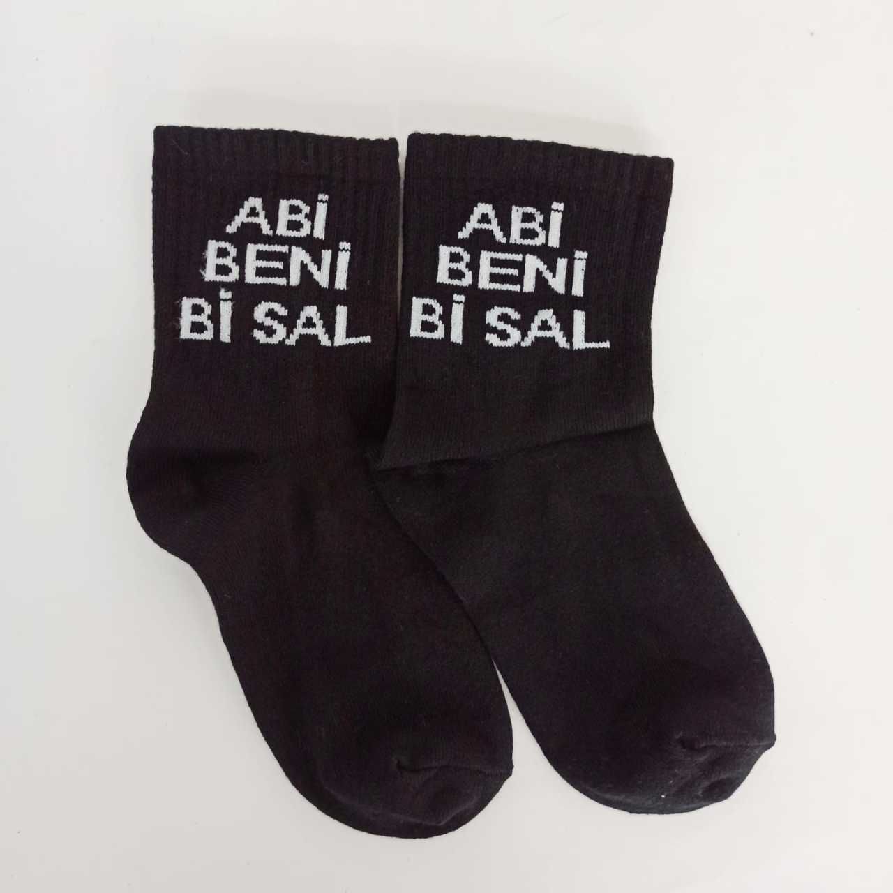 Abi Beni Sal Siyah Tenis Çorap