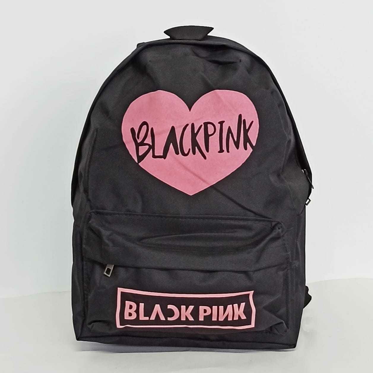 Black Pink Kalp Baskılı Sırt Çantası