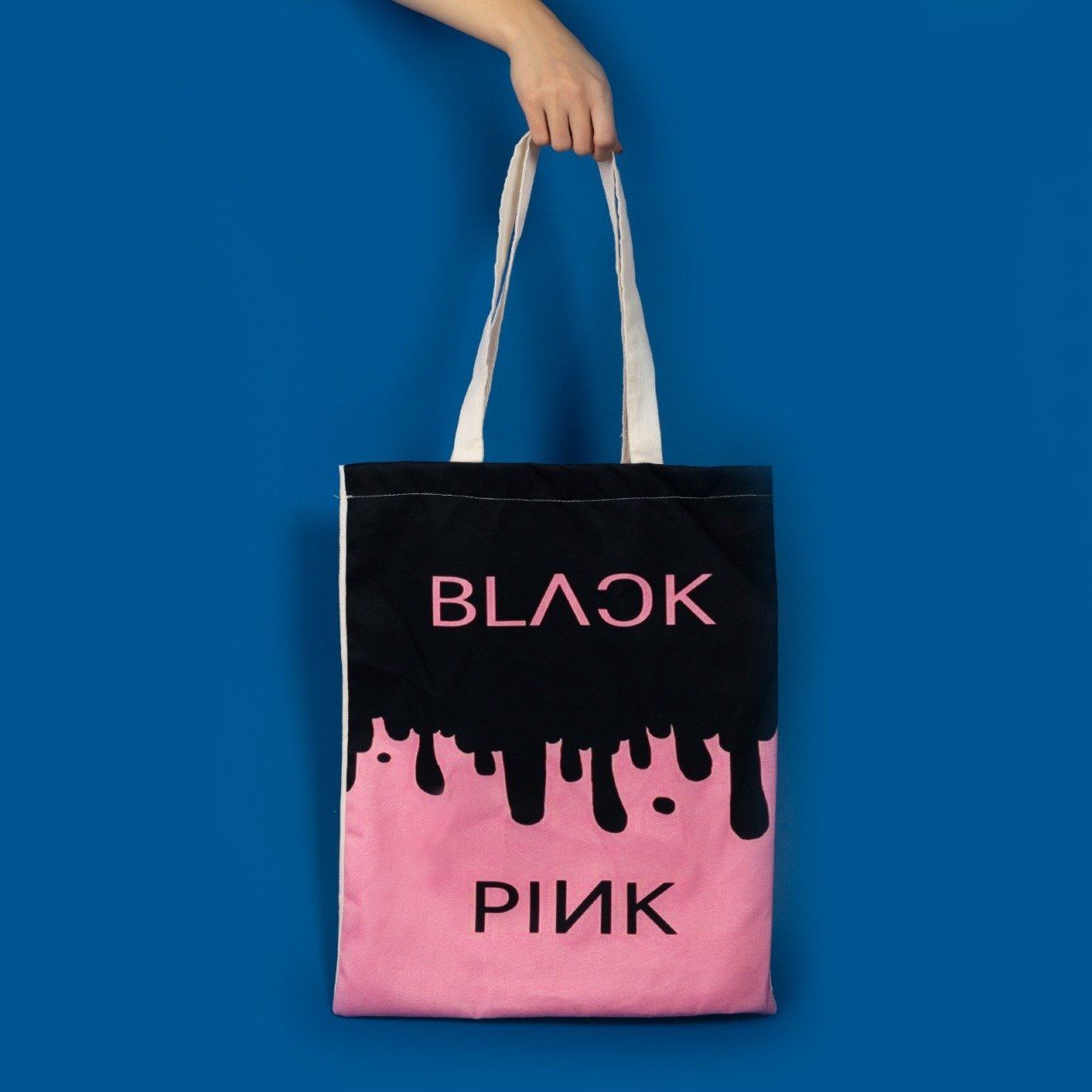 Black Pink Baskılı Ham Bez Çanta