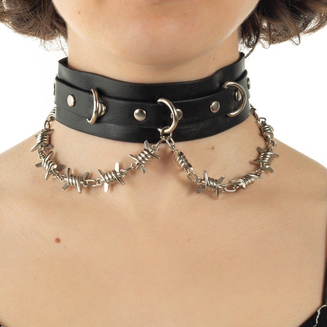 Dikenli Telli Zincirli Gotik Choker