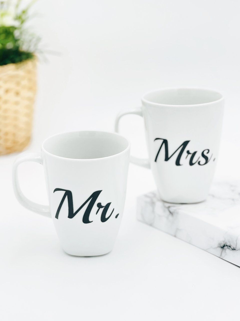 Mr. & Mrs.  Tasarımlı Beyaz Kupa