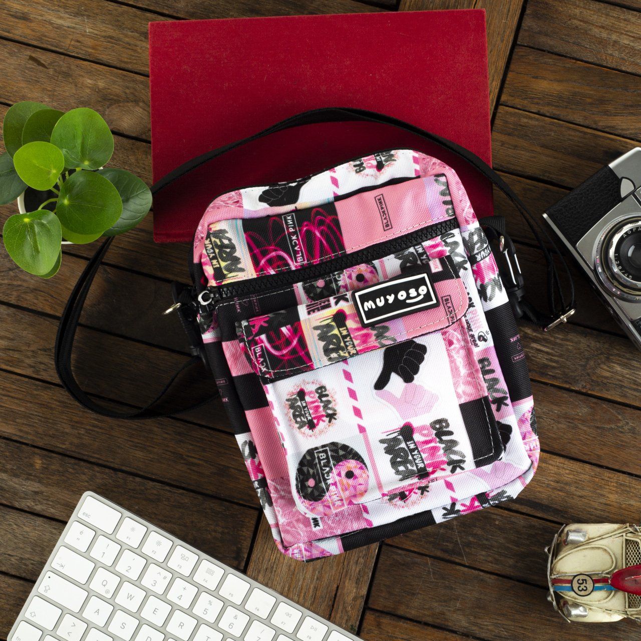 Black Pink Muyoso Bag Fermuarli Cepli