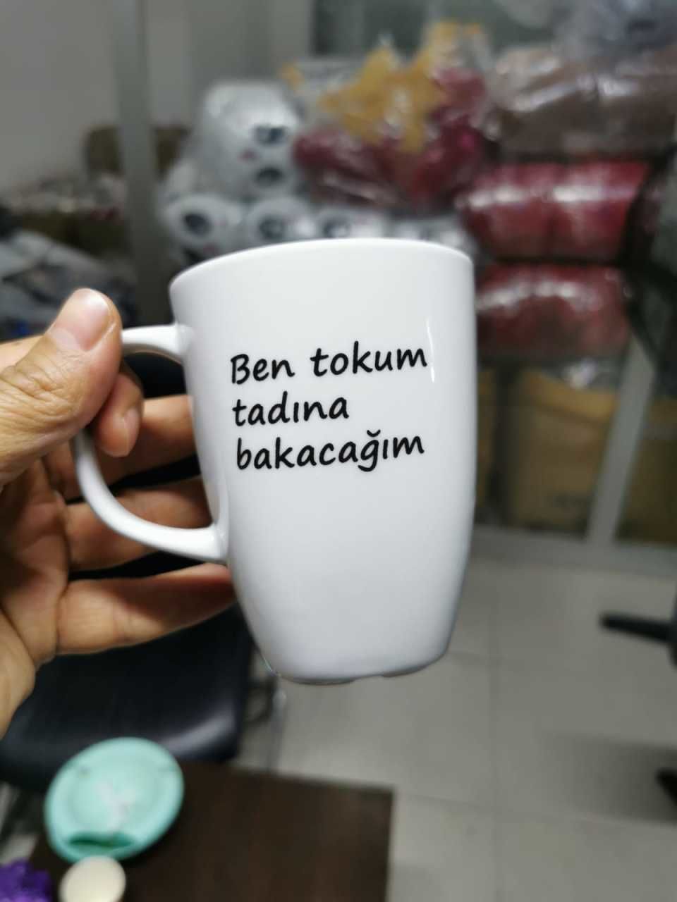 Ben Tokum Yazı Tasarımlı Beyaz Kupa