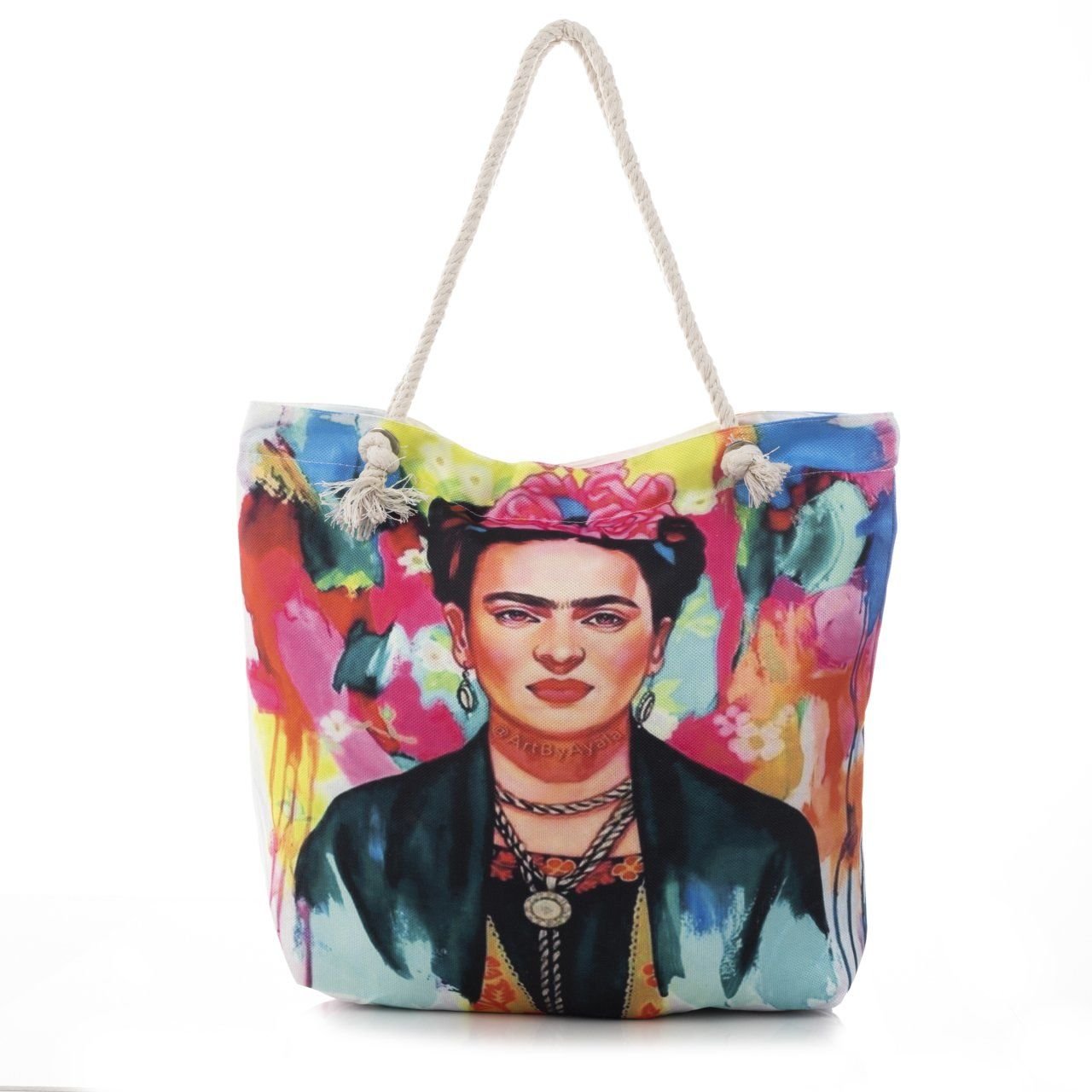 Frida Kahlo Baskılı Plaj Çantası