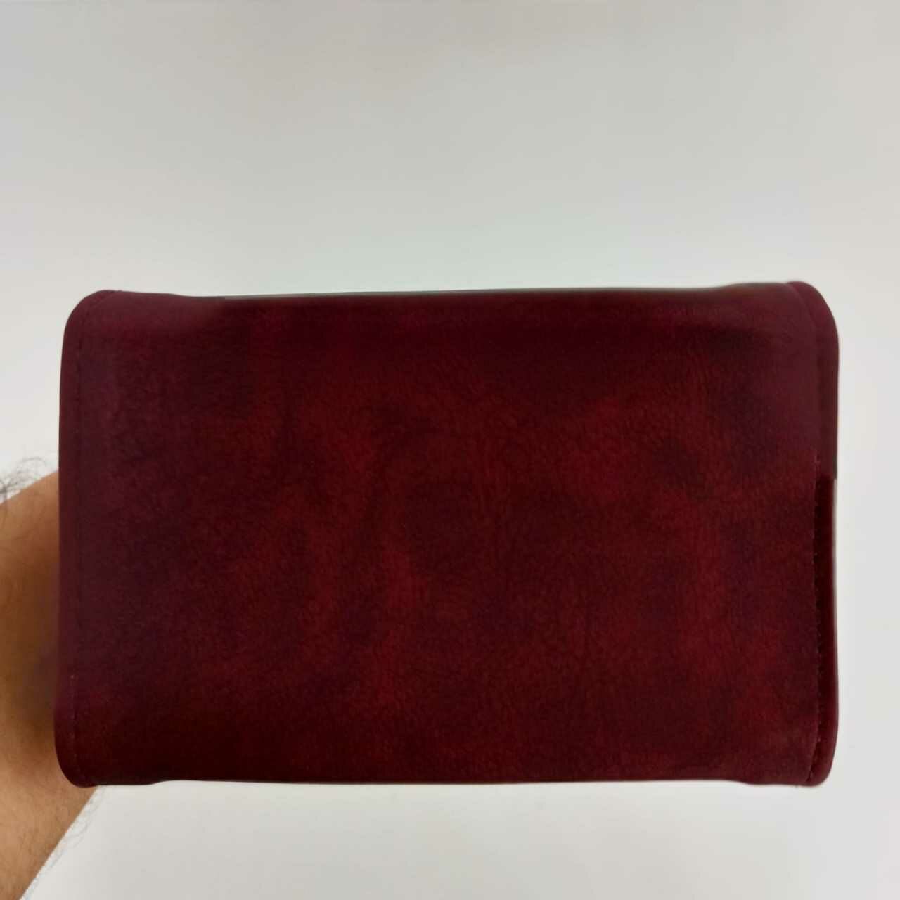 Bordo Mini Çift Kapaklı Polo Kadın Cüzdanı