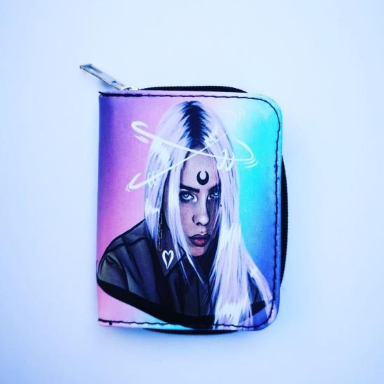 Billie Eilish Gökyüzü Baskılı Mini Cüzdan