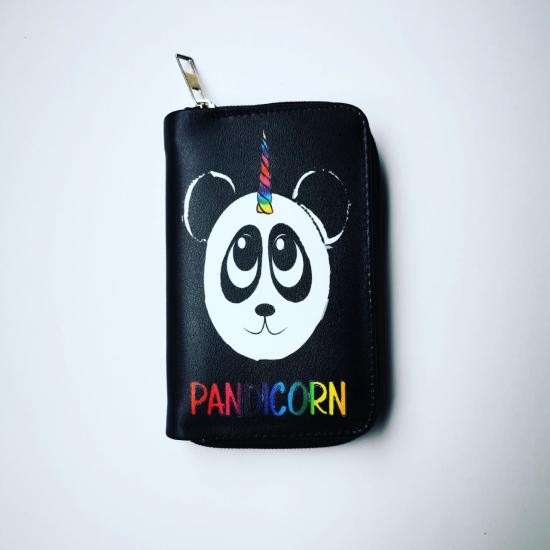 Panda Baskılı Cüzdan Siyah Pandacorn