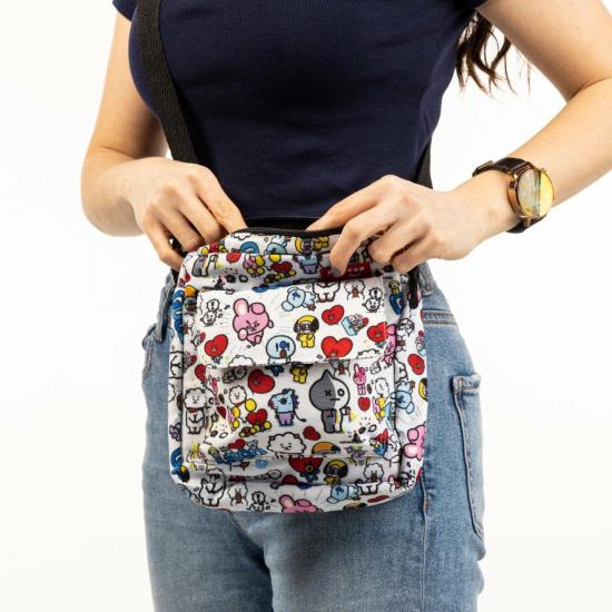 BT21 Tasarımlı Muyoso Bag Cırtlı Dik