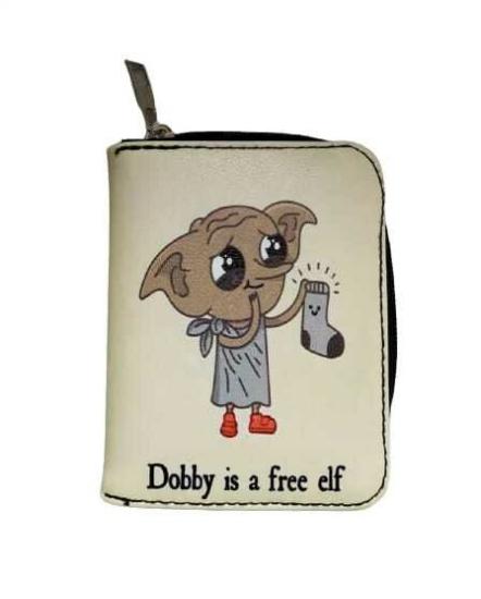 Dobby Tasarımlı Krem Cüzdan