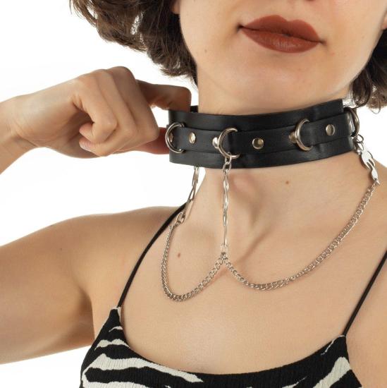 Alev Figürlü Telli Zincirli Gotik Choker