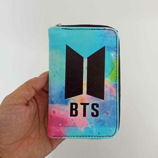 BTS Mavi Baskılı Cüzdan