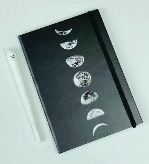 Moon Tasarımlı Lastikli Defter