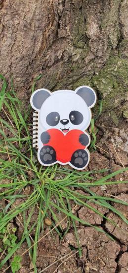 Sevimli Panda Tasarımlı Şekilli Defter