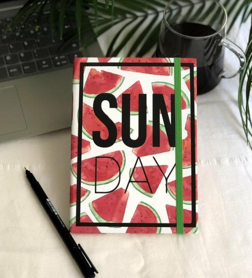 Sun Day Tasarımlı Lastikli Defter