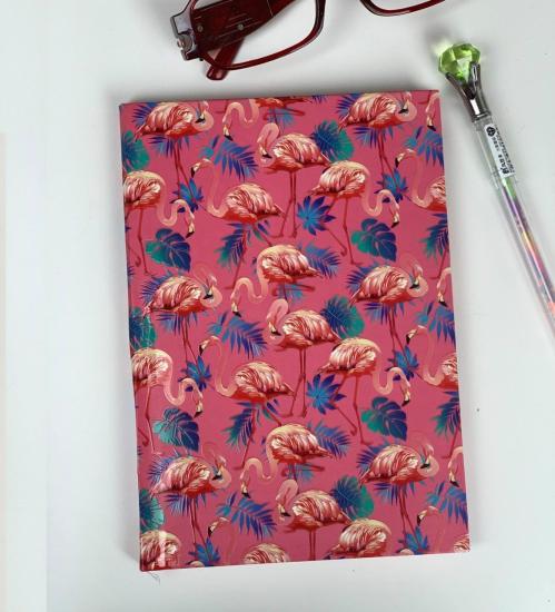 Flamingo Tasarımlı Lastikli Defter