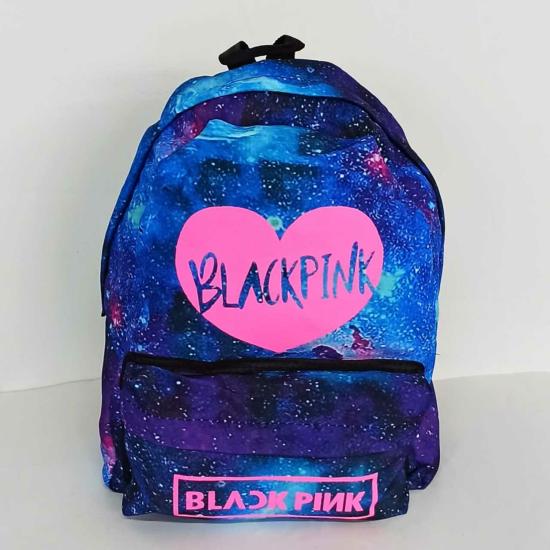 Black Pink Kalp Baskılı Sırt Çantası