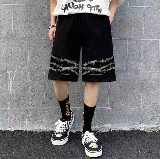 Gothic Harajuku Barbed Wire Unisex Şort